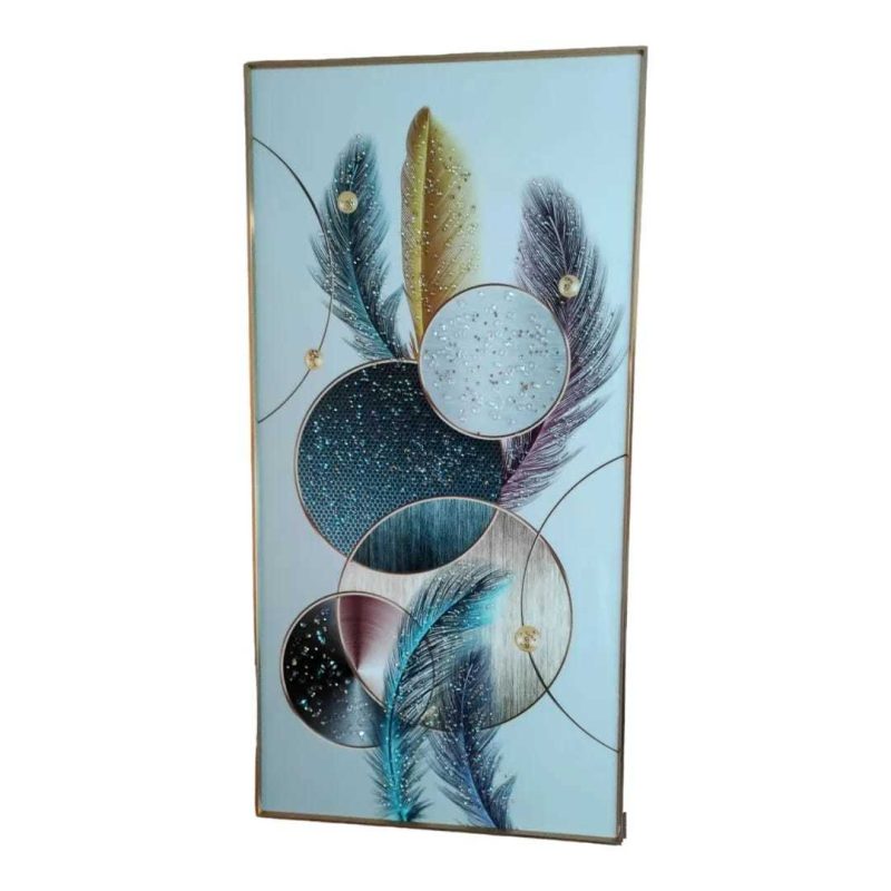 HERMOSO CUADRO PLUMAS MANDALA, ESTILO DE PINTURA DIAMANTE 5D RELIEVE 50X100 CM 🔥$34.990🔥