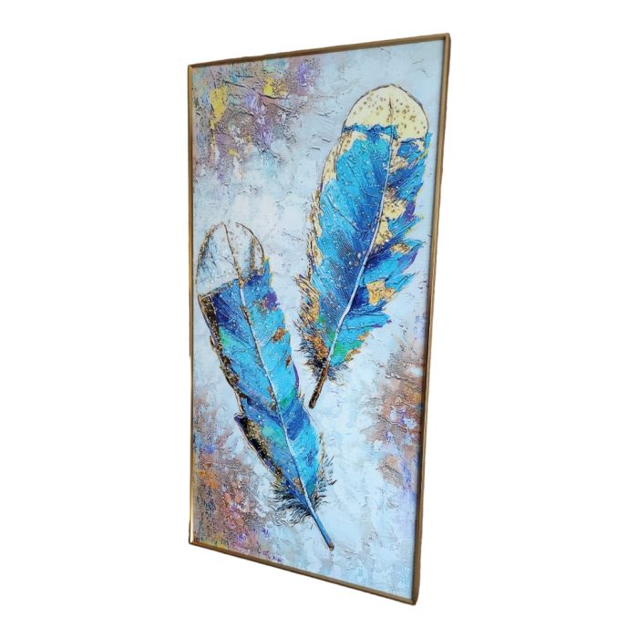 CUADRO PLUMAS, ESTILO DE PINTURA DIAMANTE 5D RELIEVE 50X100 CM