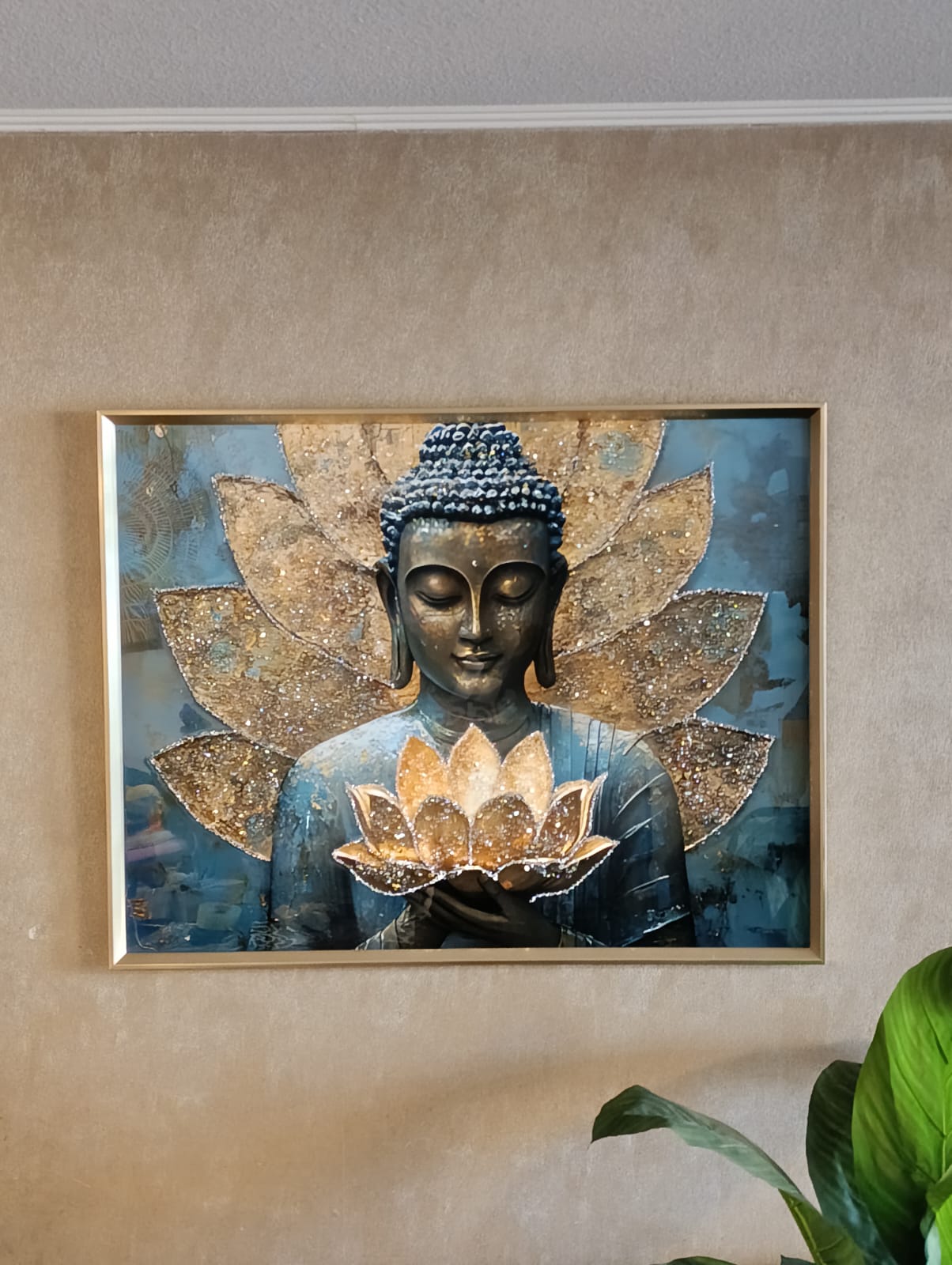 4060 CUADRO BUDA FLOR DE LOTO PINTURA DIAMANTE 70X90X3 CM (1)