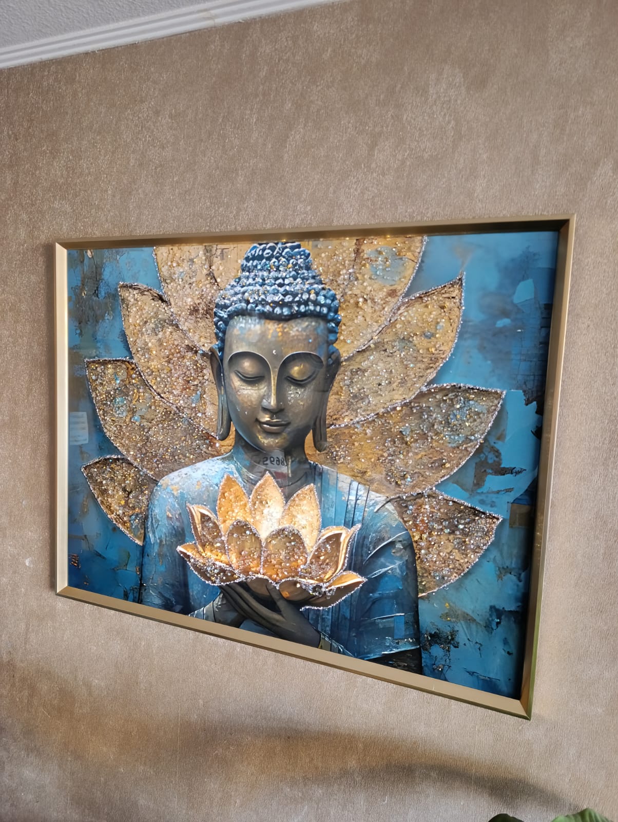 4060 CUADRO BUDA FLOR DE LOTO PINTURA DIAMANTE 70X90X3 CM (3)