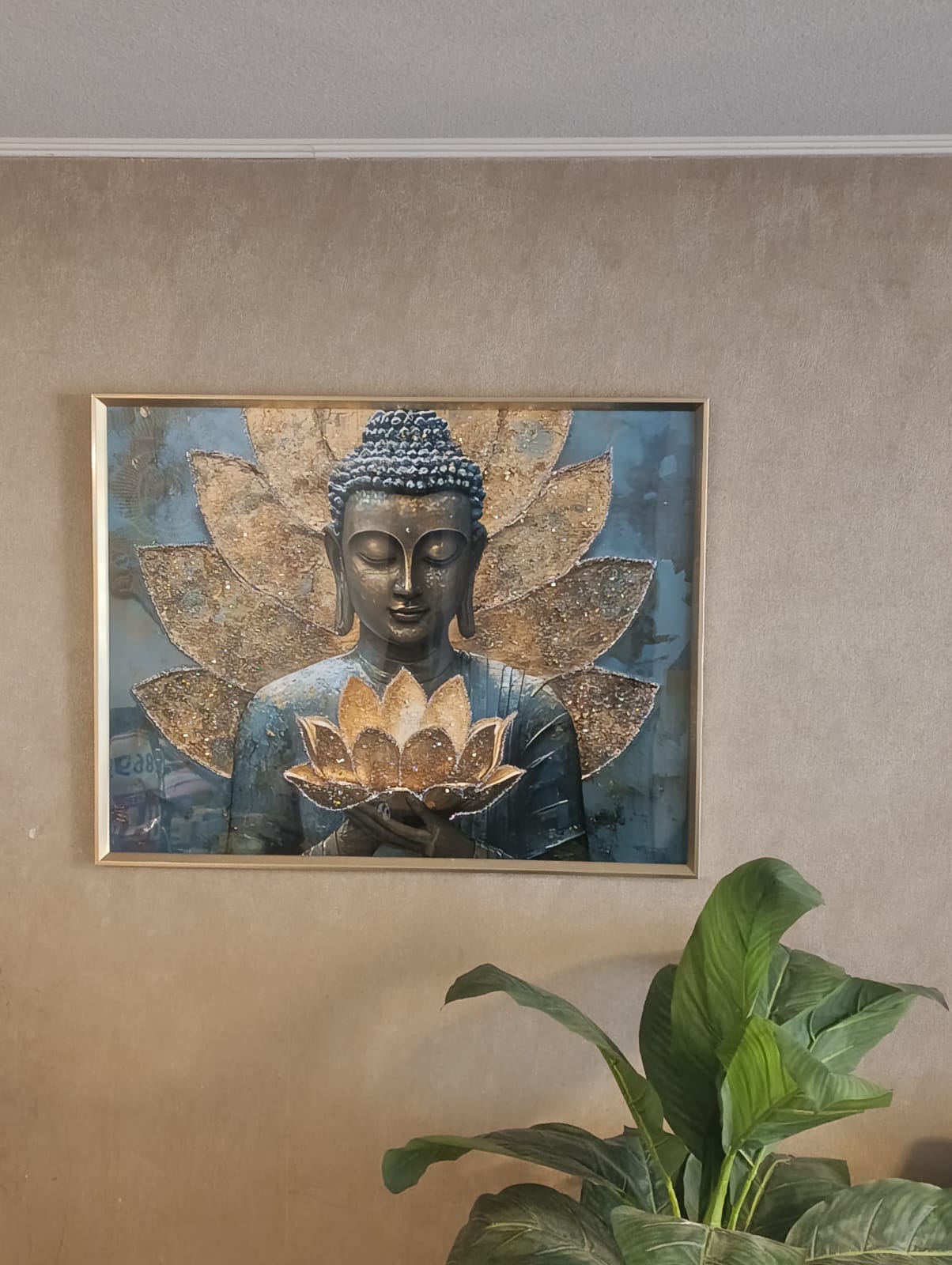 4060 CUADRO BUDA FLOR DE LOTO PINTURA DIAMANTE 70X90X3 CM (4)