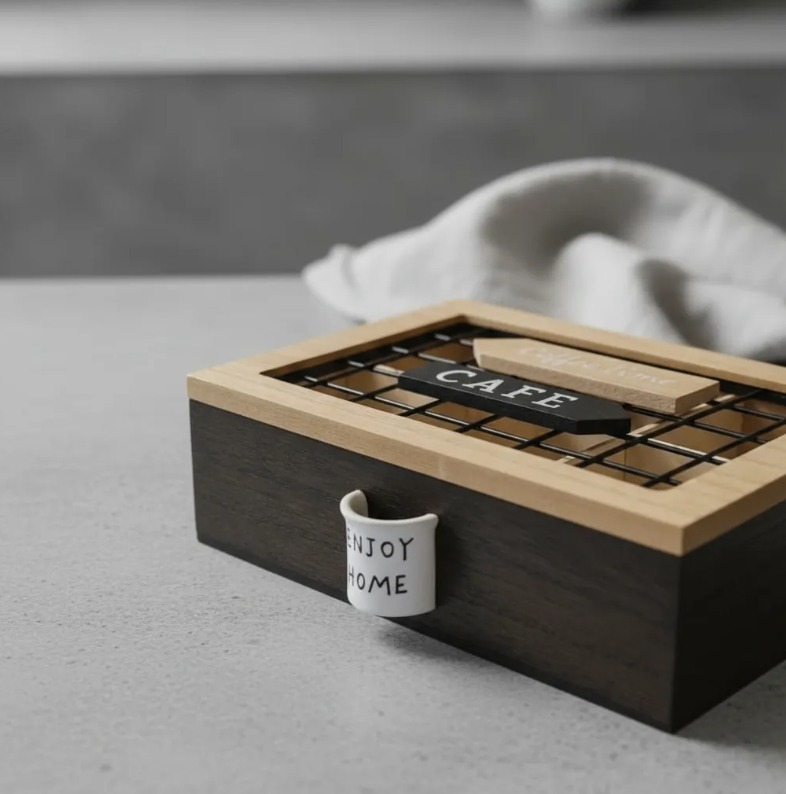 129 CAJA MADERA COFFE TIME PARA SOBRES DE TE 23X16 CM (10)