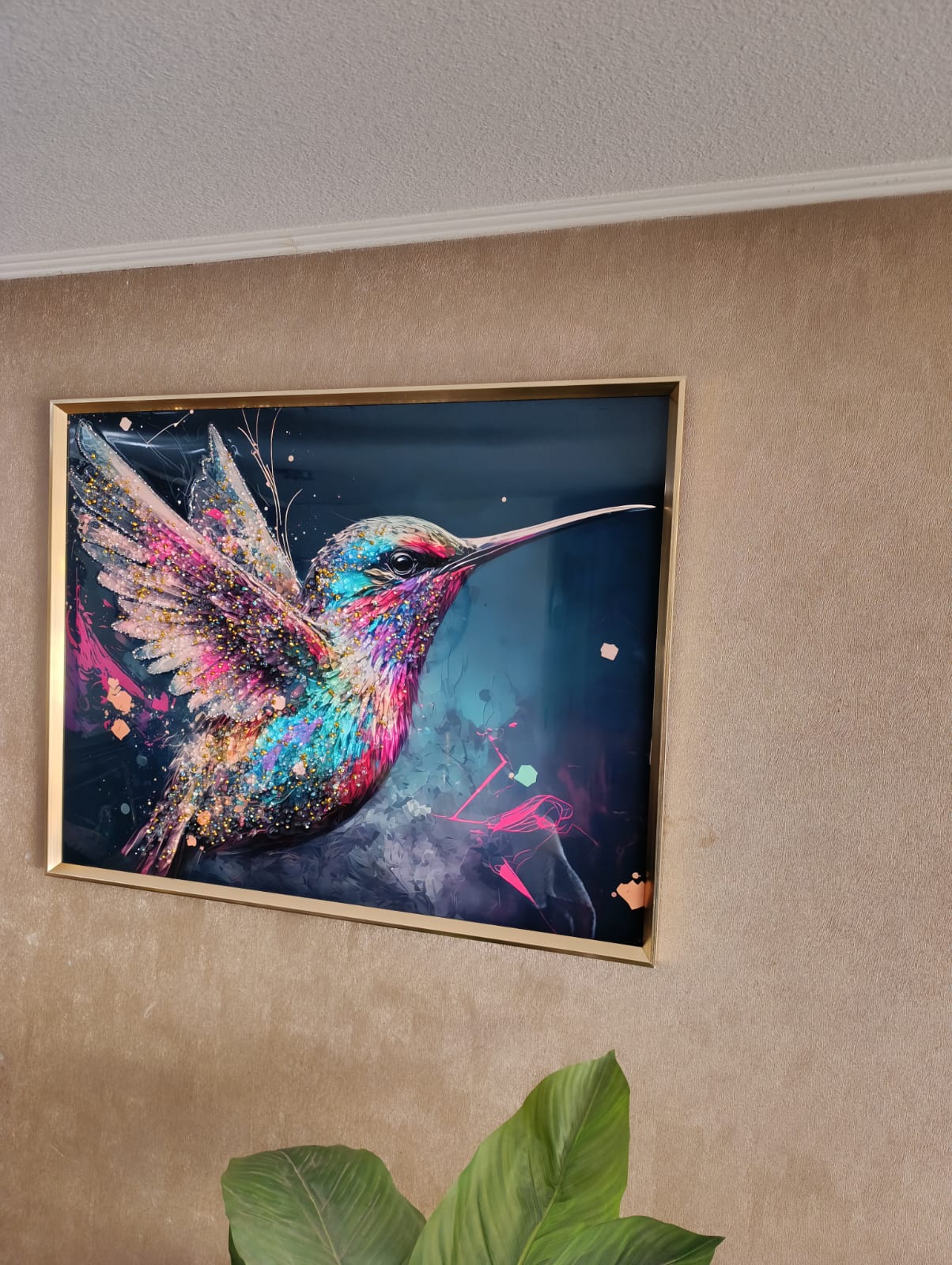 4060-1-1 CUADRO PICAFLOR PINTURA ESTILO DIAMANTE MULTICOLOR 70X90 CM (2)