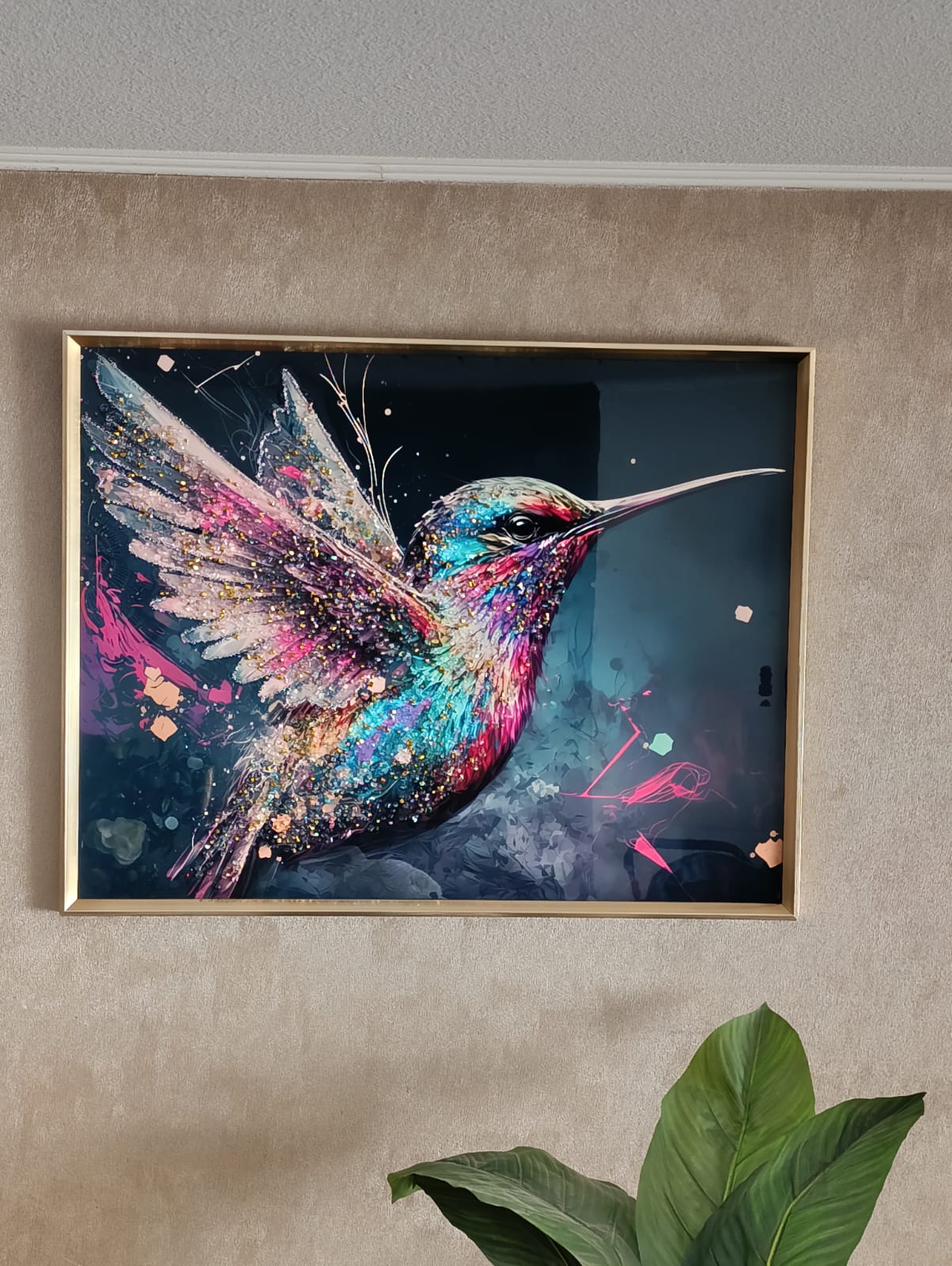 4060-1-1 CUADRO PICAFLOR PINTURA ESTILO DIAMANTE MULTICOLOR 70X90 CM (3)