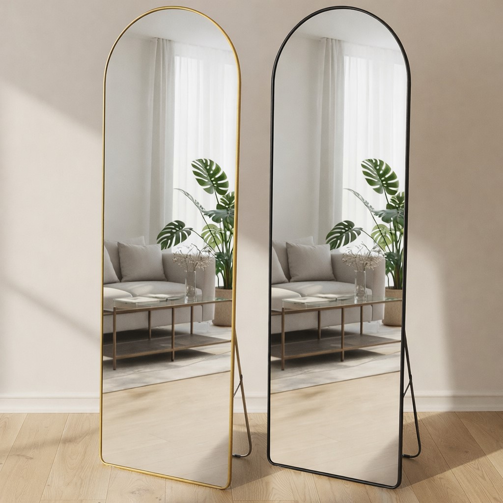 3123-G ESPEJO ATRIL-PARED MARCO ALUMINIO DORADO 158X48 CM (12)