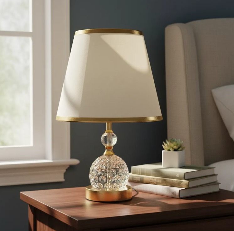 218 LAMPARA VELADOR BASE-CUERPO METAL ACRILICO 41 CM (1)