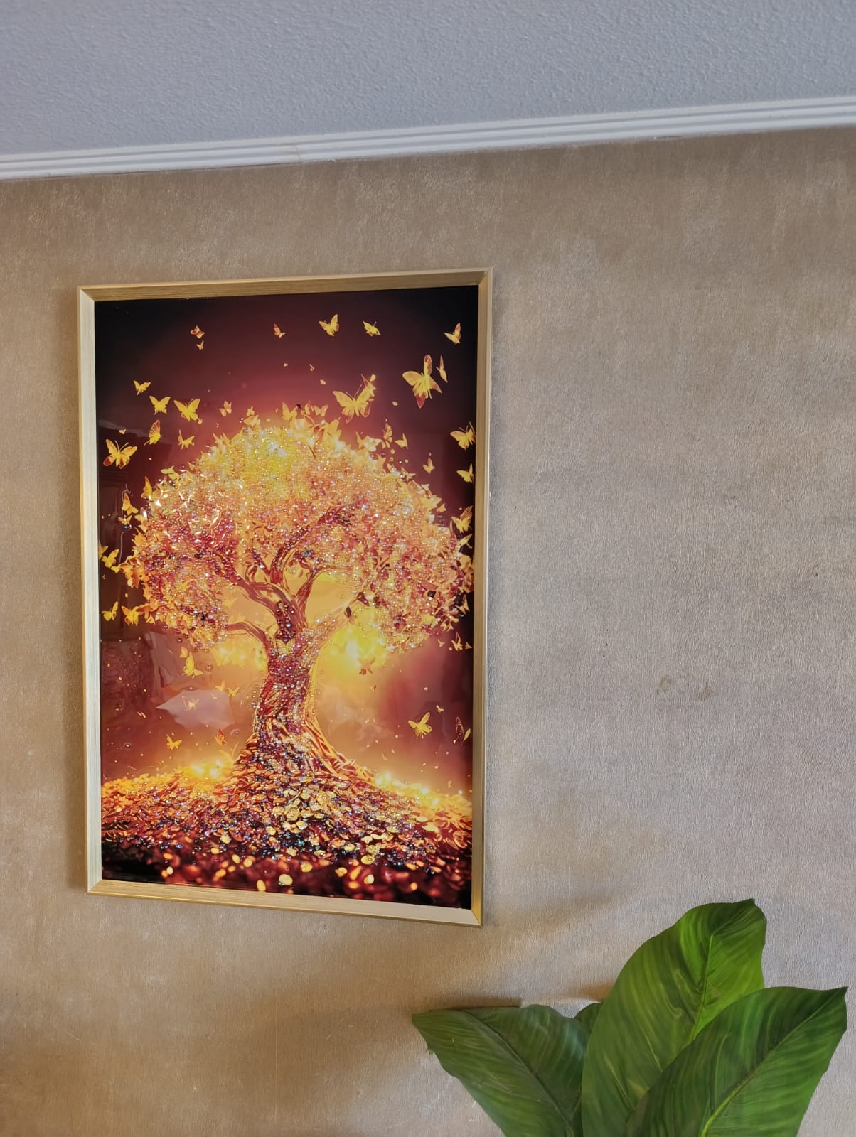 2386 CUADRO ARBOL DE LA VIDA MARIPOSAS PINTURA ESTILO DIAMANTE 91X61X3 CM (3)