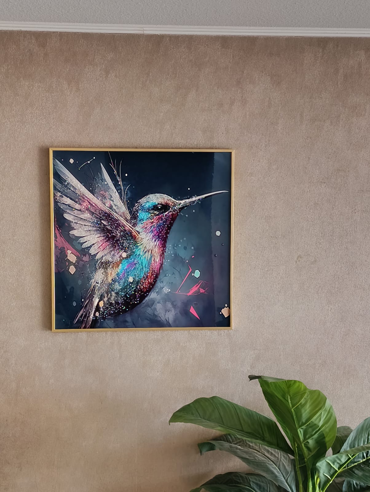 394 CUADRO PICAFLOR PINTURA ESTILO DIAMANTE MULTICOLOR 60X60X3CM (4)