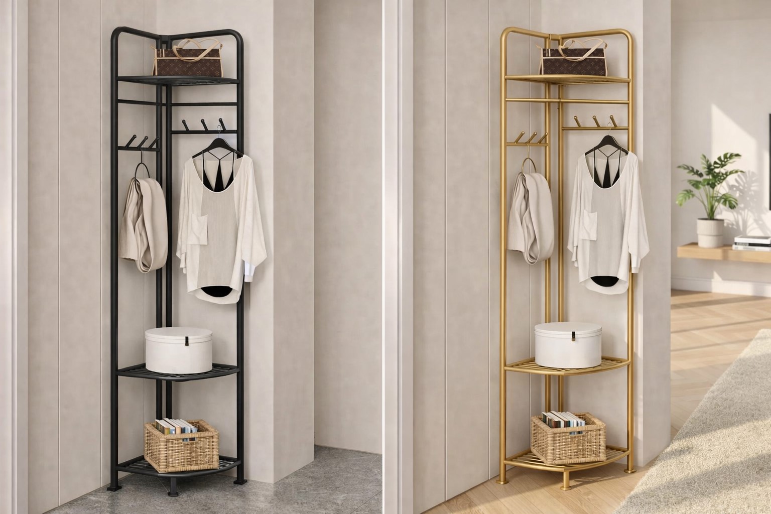 4233 PERCHERO ESQUINERO MULTIFUNCIONAL METAL NEGRO 175 CM (9)